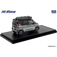 HS545GR Hi-Story 1/43 MITSUBISHI DELICA MINI (2023) カスタマイズ アッシュグリーンメタリック×ブラックマイカ