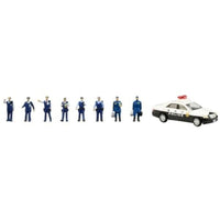 330738 情景小物145 パトカー・警察官