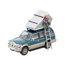 LV-N206c 三菱 パジェロ ミッドルーフワイド VR オプションパーツ装着車(緑/ベージュ)91年式 テント、フィギュア付