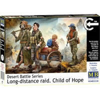 MB35250 マスターボックス 1/35 砂漠の戦いシリーズ・希望の子供・長距離襲撃・男女+子供&人型ロボットカート付