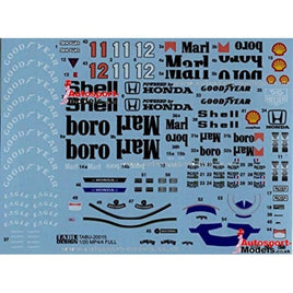 TABU20015B 1/20 MP4/4 フルスポンサーデカール(T社対応)