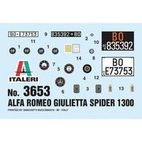 IT3653 イタレリ 1/24 アルファロメオ ジュリエッタ スパイダー 1300(日本語説明書付属)