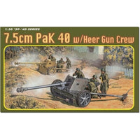 DR6249SP ドラゴン 1/35 WW.II ドイツ軍 7.5cm 対戦車砲 Pak40 アルミ砲身/3Dプリントマズルブレーキ/砲兵フィギュア4体付属 豪