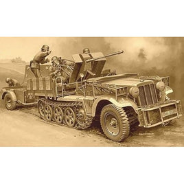 IT6395 イタレリ 1/35 WW.II ドイツ軍 Sd.Kfz.10/4 1トンハーフトラック 2cm対空機関砲 FlaK30搭載型 弾薬トレーラー付き フィギュア