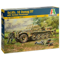 IT6561 イタレリ 1/35 WW.II ドイツ軍 Sd.Kfz.10 デマーグ D7 降下猟兵フィギュア 4体付属