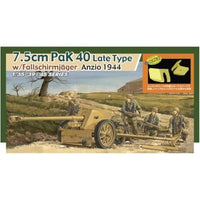 DR6250DX ドラゴン 1/35 WW.II ドイツ軍 7.5cm対戦車砲Pak40 後期型 アンツィオ 1944 降下猟兵/アルミ砲身/3Dプリントマズルフ