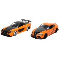 JADA32910 JADA TOYS 1/32 ハン マツダ RX7/トヨタ スープラ (オレンジ/ブラック) 2台セット