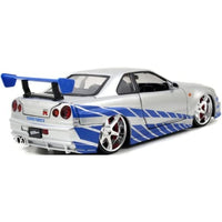 JADA97158 JADA TOYS 1/24 ブライアン 2002 ニッサン スカイライン GT-R (R34) シルバー
