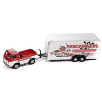 JLSP351A Johnny Lightning 1/64 1965 ダッジ A-100 レッド & クローズ トレーラー 'RAMCHARGERS'