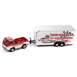 JLSP351A Johnny Lightning 1/64 1965 ダッジ A-100 レッド & クローズ トレーラー 'RAMCHARGERS'