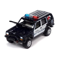 JLSP352A Johnny Lightning 1/64 1998 ジープ チェロキー モンテゴブルー & ボート/ トレーラー ホワイト 'POLICE'