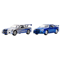 JADA31980 Jada Toys 1/32 F&F ブライアン ニッサン スカイライン R34  シルバー & ブルー ツインパック