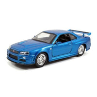 JADA31980 Jada Toys 1/32 F&F ブライアン ニッサン スカイライン R34  シルバー & ブルー ツインパック