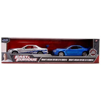 JADA31980 Jada Toys 1/32 F&F ブライアン ニッサン スカイライン R34  シルバー & ブルー ツインパック
