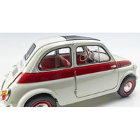 KS08966SLG 京商オリジナル 1/18 フィアット ヌォーバ 500 スポーツ (ライトグレー/レッドライン)