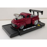 MS24916MTR Maisto 1/64 MM フォード F1 ピックアップ 1949 エンジン付 メタリックディープレッド 25thアニバーサリー