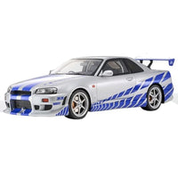 KSR12007A KYOSHOオリジナル 1/12 日産 スカイライン R34 GT-R 2001 'Fast & Furious' (シルバー/ブルーストライプ)