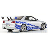 KSR12007A KYOSHOオリジナル 1/12 日産 スカイライン R34 GT-R 2001 'Fast & Furious' (シルバー/ブルーストライプ)