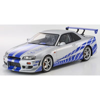 KSR12007A KYOSHOオリジナル 1/12 日産 スカイライン R34 GT-R 2001 'Fast & Furious' (シルバー/ブルーストライプ)
