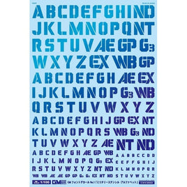 GM-611 1/100 GM フォントデカール No.1「ミリタリーステンシル ・アルファベット」プリズムブルー&ネオンブルー