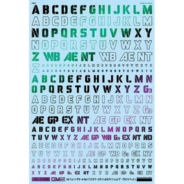 GM-614 1/144 GM フォントデカール No.3「ミリタリーステンシル&ラインシェイプ ・アルファベット」プリズムブラック&ネオンブルー