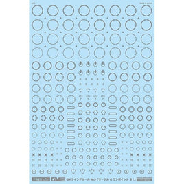 GM-646 FREE GM ラインデカール No.9「サークル & ワンポイント #1 」グレー