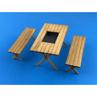 SS-047 1/24 バーベキューテーブルとイス(2脚)