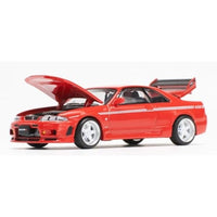 PR640091 POP RACE 1/64 Nissan GT-R R33 NISMO 400R - Super Clear Red