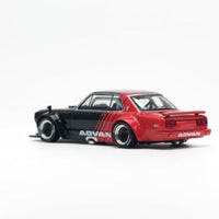 PR640081 POP RACE 1/64 SKYLINE GT-R V8 DRIFT (HAKOSUKA) ADVAN LIVERY
