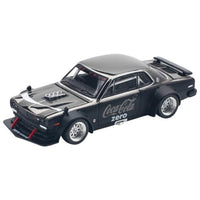 PR640144 POP RACE 1/64 SKYLINE GT-R V8 DRIFT (HAKOSUKA) COCA COLA CHROME?BLACK