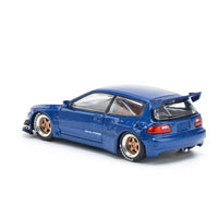 PR640174 POP RACE 1/64 PANDEM CIVIC EG6 METALLIC BLUE WITH OPEN HOOD