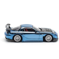 PR640223 POP RACE 1/64 MAZDA RX7 RE-AMEMIYA WIDEBODY - BLUE CHROME