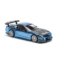 PR640223 POP RACE 1/64 MAZDA RX7 RE-AMEMIYA WIDEBODY - BLUE CHROME