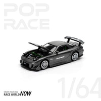 PR640255 POP RACE 1/64 MAZDA RX7 RE-AMEMIYA GUN METAL