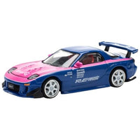 PR640240 POP RACE 1/64 MAZDA RX7 RE-AMEMIYA BLUE PINK