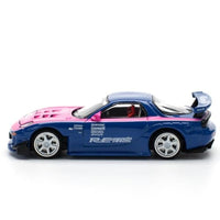 PR640240 POP RACE 1/64 MAZDA RX7 RE-AMEMIYA BLUE PINK