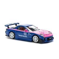 PR640240 POP RACE 1/64 MAZDA RX7 RE-AMEMIYA BLUE PINK