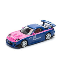 PR640240 POP RACE 1/64 MAZDA RX7 RE-AMEMIYA BLUE PINK