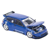 PRE001 POP RACE x Enigma 1/64 Pandem Civic EG6 v1.5 Metallic Blue