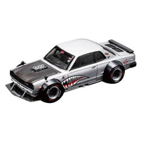 PRE005 POP RACE x Enigma 1/64 SKYLINE GT-R V8 DRIFT (HAKOSUKA) METALLIC SILVER