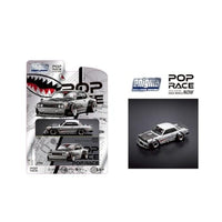 PRE005 POP RACE x Enigma 1/64 SKYLINE GT-R V8 DRIFT (HAKOSUKA) METALLIC SILVER