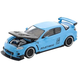 PR640270 POP RACE 1/64 MAZDA RX-8 RE-AMEMIYA - LIGHT BLUE