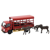 Y44-04 拓意(XCARTOYS) 1/64 JMC KaRui Light Truck - Red -江鈴軽トラック家畜輸送車(ロバフィギュア5体付き)