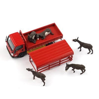 Y44-04 拓意(XCARTOYS) 1/64 JMC KaRui Light Truck - Red -江鈴軽トラック家畜輸送車(ロバフィギュア5体付き)