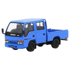 T66639 MODEL1 1/64 いすゞ エルフ(NHR) ダブルキャブ小型トラック- ブルー LHD