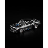 PR640330 POP RACE 1/64 SKYLINE GT-R V8 DRIFT (HAKOSUKA) SILVER CHROME