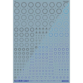 GM-854 FREE GM ラインデカール No.9「サークル & ワンポイント #1 」ダークグレー&ネオンブルー
