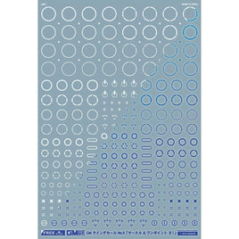 GM-855 FREE GM ラインデカール No.9「サークル & ワンポイント #1 」ホワイト&ネオンブルー