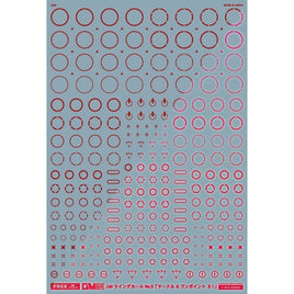 GM-856 FREE GM ラインデカール No.9「サークル & ワンポイント #1 」レッド&ネオンレッド