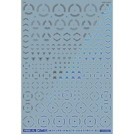 GM-857 FREE GM ラインデカール No.10「サークル & ワンポイント #2 」ダークグレー&ネオンブルー